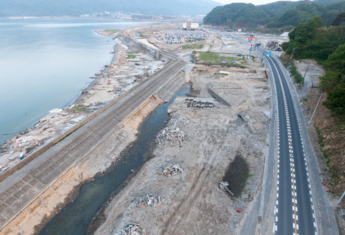 宮古市津軽石地区方向