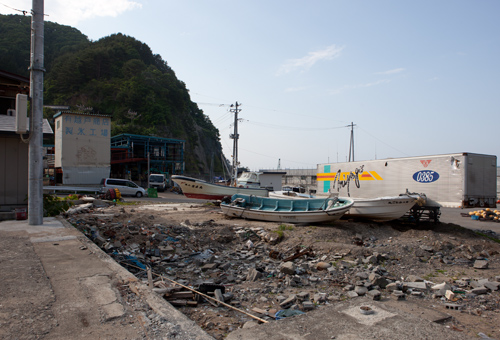 太田名部防潮堤の外側
